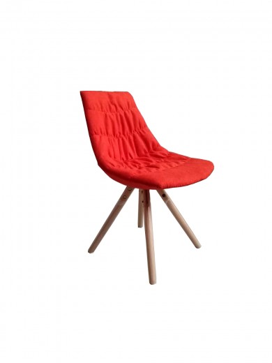 Kárpitozott szék, fa lábakkal Joy Piros Sz47xM54xM80 cm