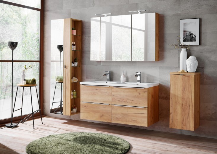 Fürdőszoba Bútor Szett, 7 darab, Capri Tölgy XL