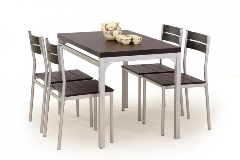 Asztal, MDF és  Fém + 4 Szék Szett Malcolm Weng, H110xSz70xM75 cm