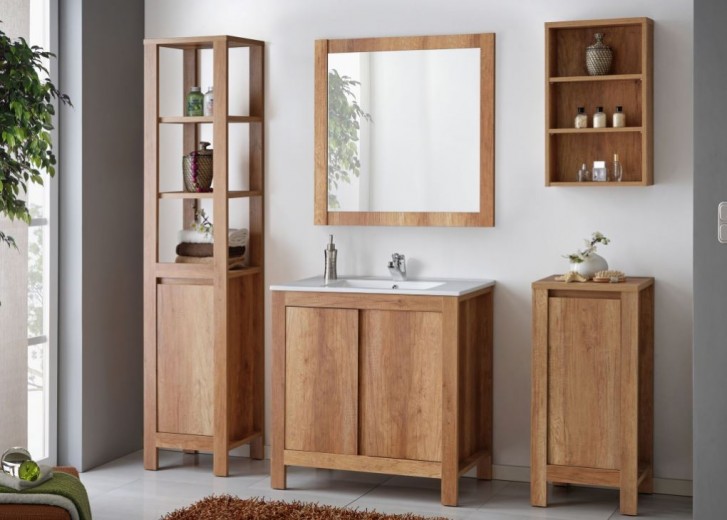 Fürdőszoba Bútor Szett, 6 darab, Classic Tölgy XL