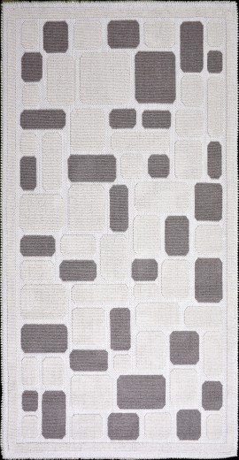 Mozaik Kézzel Szőtt Pamut Szőnyeg, Bézs, 60 x 90 cm