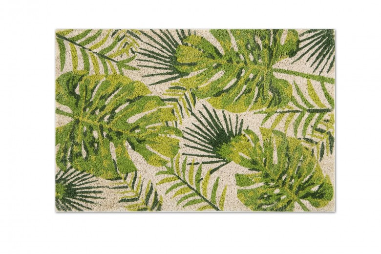 Bejárati szőnyeg, kókuszrostból és PVC-ből, 40 x 60 cm, Foliage Zöld