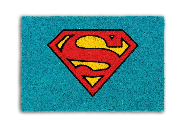 Bejárati szőnyeg, kókuszrostból és PVC-ből, 40 x 60 cm, Superhero Superman