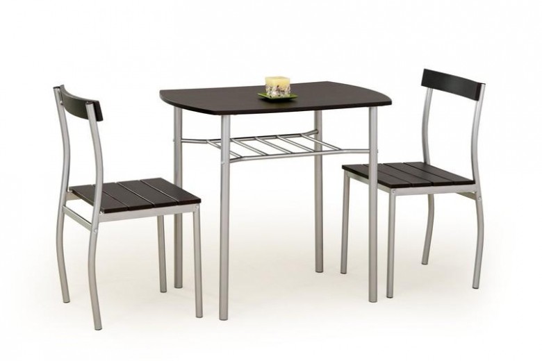 Asztal, MDF és Fém + 2 Szék Szett Lance Weng, H82xSz50xM75 cm