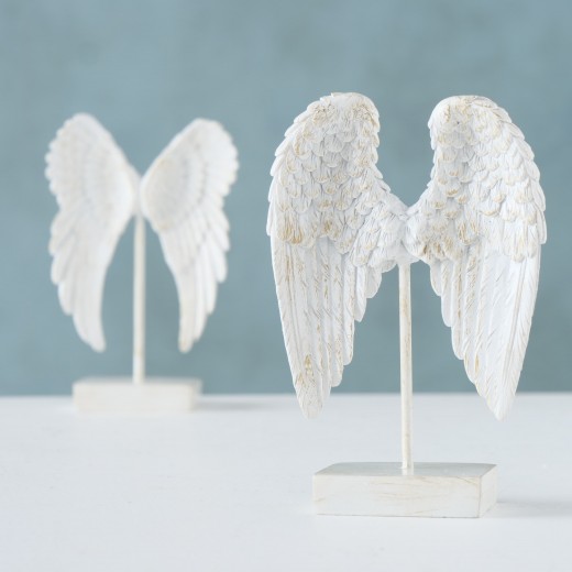 Angel Wings Polyresina Figura, Fehér, Különböző Modellek, Sz7xM3xM10 cm