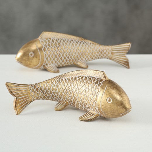 Frida Fish Polyresin Dekoráció, Arany, Különböző Modellek Sz22xM8xM8 cm