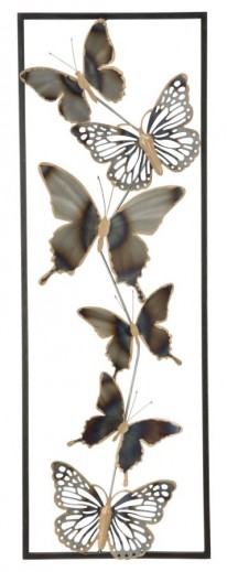 Fém Fali Dekoráció, Butterflies Többszínű, Sz31xM2,5xM90 cm