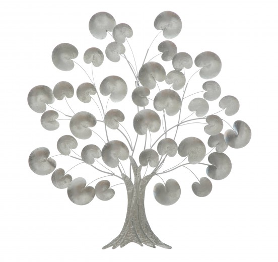 Fém Fali Dekoráció, Tree of Life Ezüst, Sz87,5xM3,5xM93 cm