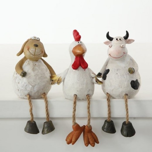 Farm Animals Dekoratív Polyresin Figura, Többszínű, Különböző Modellek, Sz8xM8xM20 cm