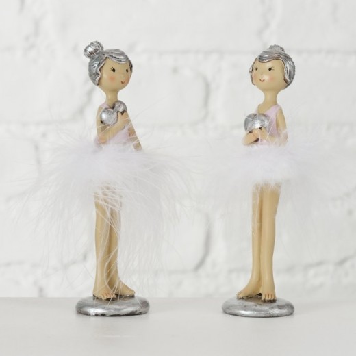 Figura Szintetikus Gyantából, Brittany Ezüst / Fehér, Különböző Modellek, H4,5xSz4xM12 cm