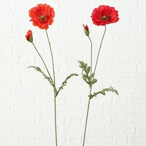 Corn Poppy Művirág, Piros / Zöld, Különböző Modellek, M64 cm