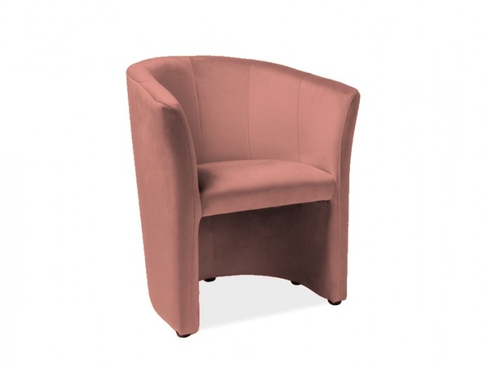 Kárpitozott fix Fotel, Tom-1 Velvet Rózsaszín Antik, Sz66xM60xM76 cm