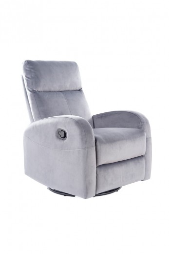 Kárpitozott Recliner fotel, Oleda Velvet, Szürke, Sz72xM80xM101 cm