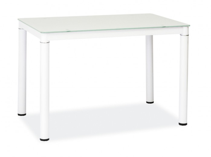 Asztal, Üveg és Fém, Galant Fehér, Sz100xM60xM75 cm