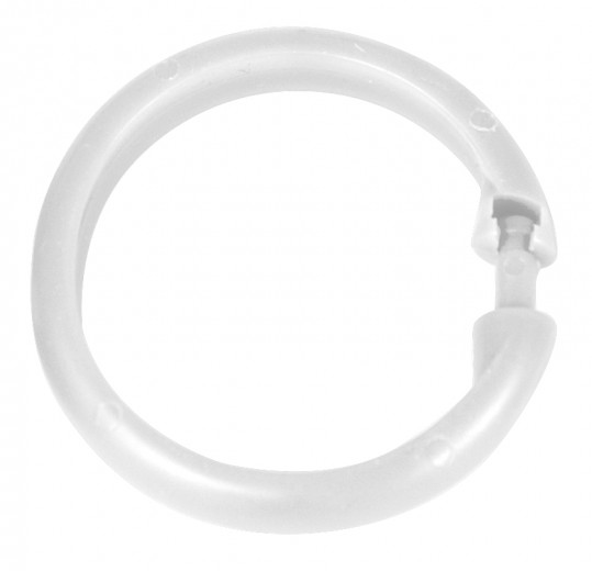 Hook Műanyag Gyűrűk Zuhanyfüggönyhöz, Fehér, Ø6 cm, 12 darab