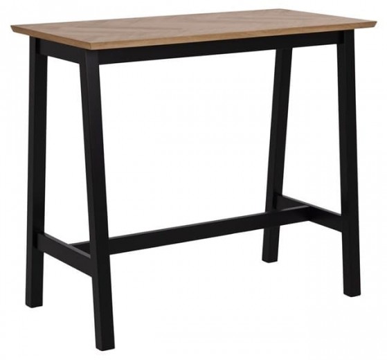 Bárasztal, Furnér és MDF, Brighton Tölgy / Fekete, H120xSz60xM105 cm