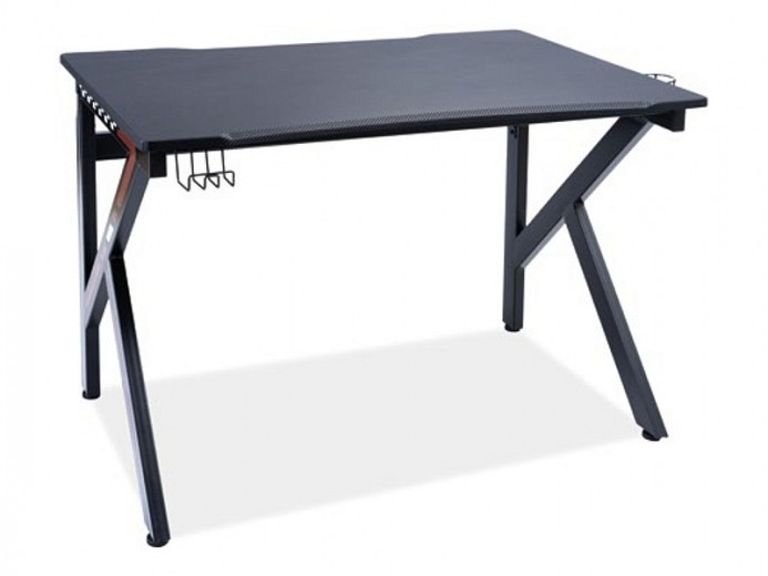 Íróasztal, furnér és fém, B-306 Fekete, Sz116xM75xM77 cm