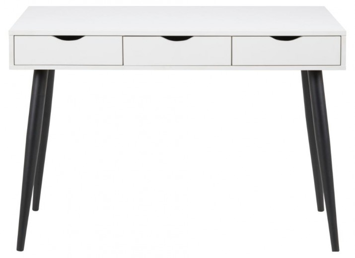 Íróasztal, MDF és Fém, Neptun Fehér / Fekete, H110xSz50xM77,1 cm