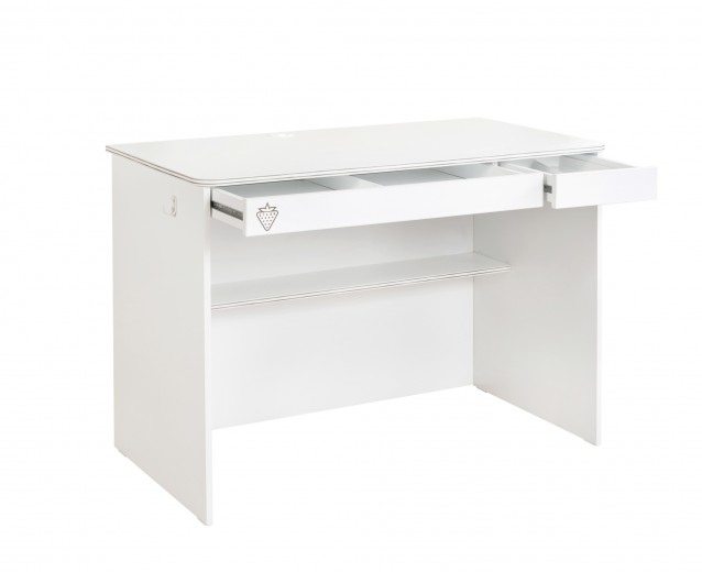 Íróasztal 2 Fiókkal Tiniknek, Forgácslap White Small, H113xSz59xM75 cm