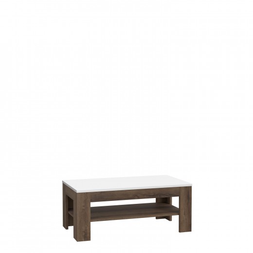 Wafi Forgácslap Dohányzóasztal, Tölgy / Fehér, H110xSz60xM45,5 cm