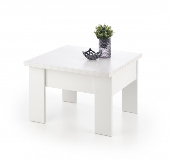 Dohányzóasztal Serafin Fehér, H80-160xSz80xM53-79 cm