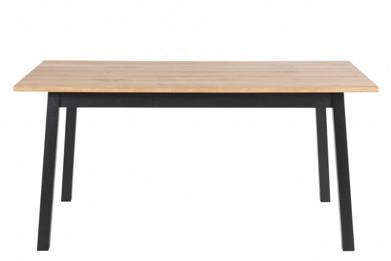 Asztal, Furnér, Chara Tölgy / Fekete, H160xSz90xM75 cm