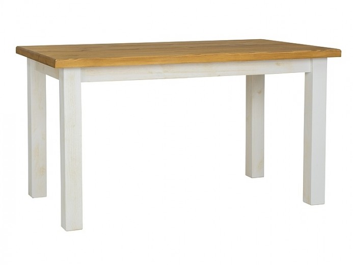 Fenyőfa Asztal, Portos II Large Natúr / Fehér, H160xSz90xM76 cm