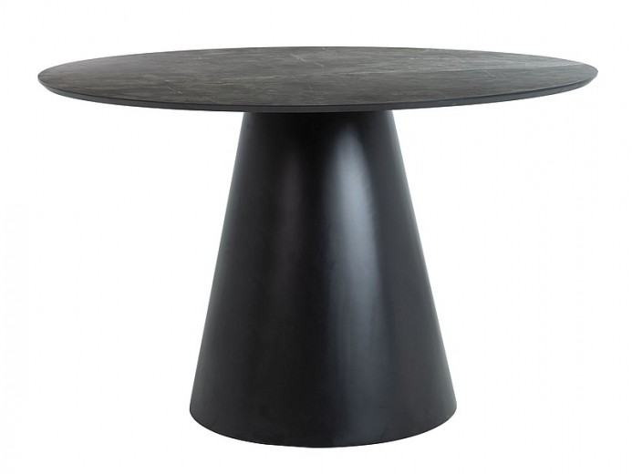 Kerek Asztal MDF, Angelie Sötétszürke / Fekete, Ø120xM76 cm