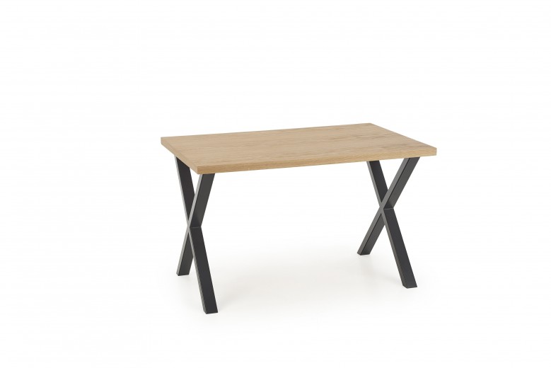 Asztal, MDF, Furnér és Fém Apex Tölgy / Fekete, H140xSz85xM76 cm