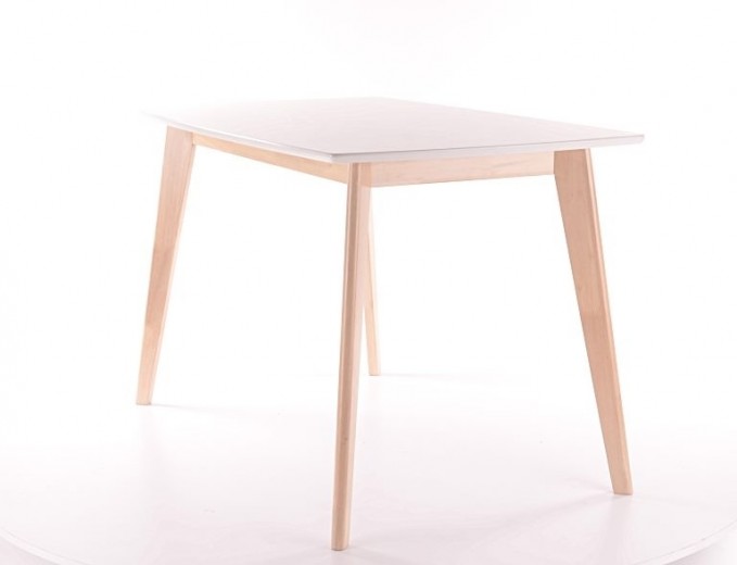 Asztal, MDF és Fa, Combo Fehér / Tölgy, H120xSz75xM75 cm