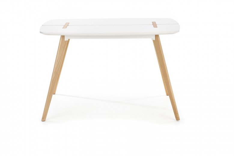 Asztal, MDF és Fa David Fehér / Bükkfa, H120xSz80xM76 cm