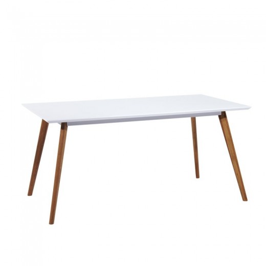 Asztal, MDF és Fa Milan Fehér / Tölgy, Sz140xM80xM75 cm