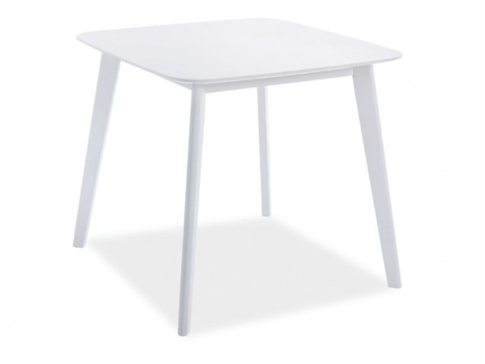 Asztal, MDF és Fa, Sigma Fehér, H80xSz80xM75 cm