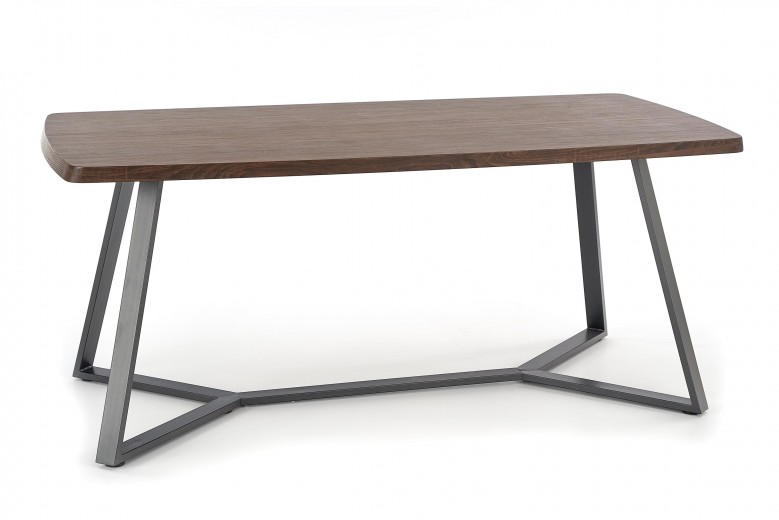 Asztal, MDF és Fém Caruzzo Dió / Grafitszürke, H180xSz90xM76 cm