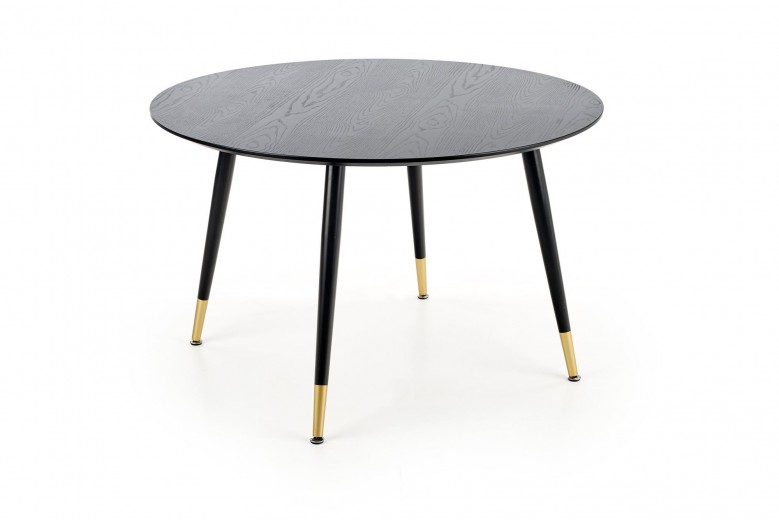Embos MDF és Fém Asztal, Fekete / Arany, Ø120xM75 cm