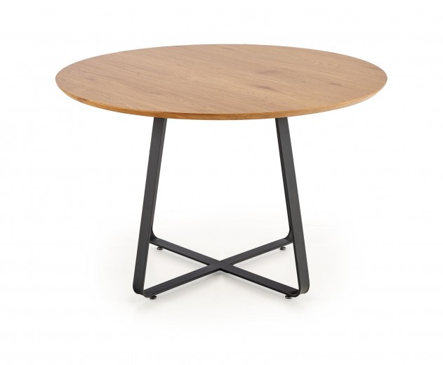 Looper II Asztal, MDF, Furnér és Fém, Aranytölgy / Fekete, Ø120xM78 cm