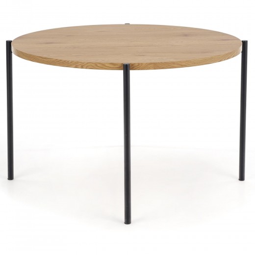 Asztal, MDF és Fém Morgan Aranytölgy / Fekete, Ø120xM76 cm