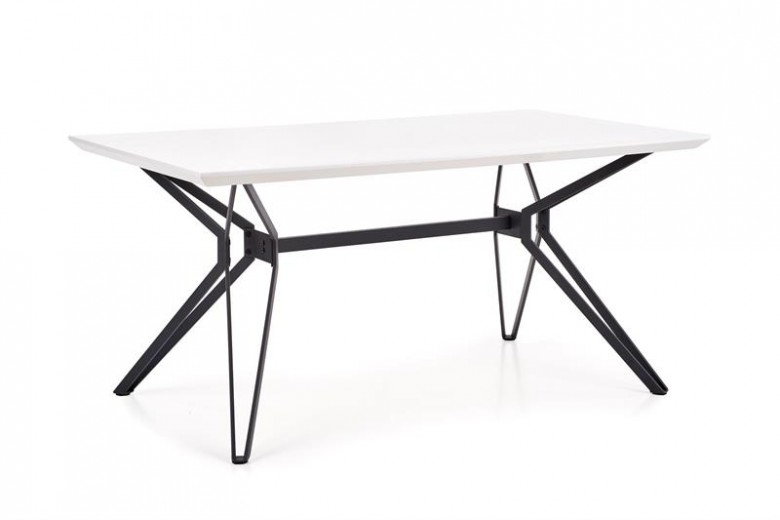 Pascal MDF és Fém Asztal, Fehér / Fekete, H160xSz90xM76 cm
