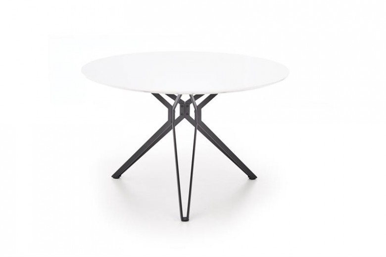 Asztal, MDF és Fém Pixel Fehér / Fekete, Ø120xM76 cm