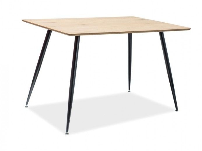 Asztal, MDF és fém, Redford Tölgy / Fekete, Sz120xH80xM76 cm