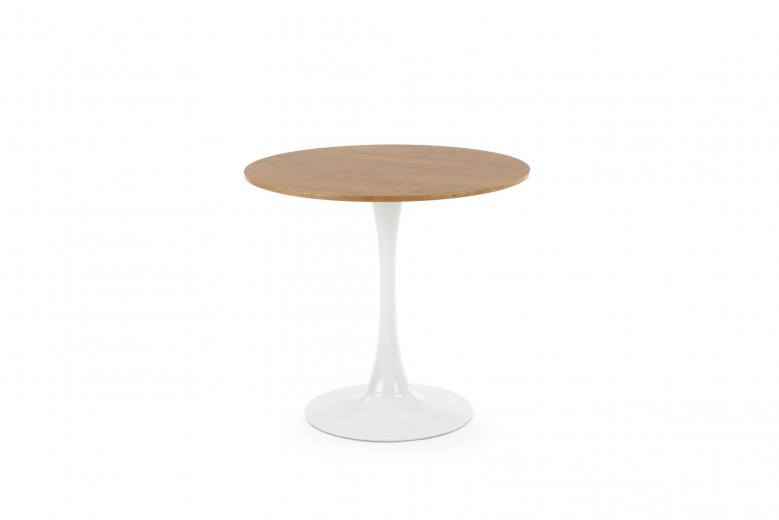 Sting MDF és Fém Asztal, Aranytölgy / Fehér, Ø80xM73 cm