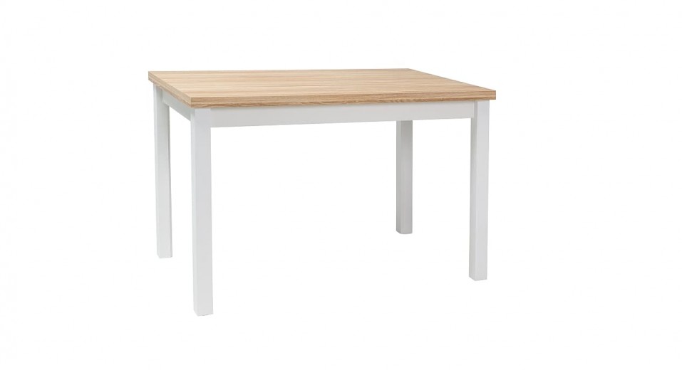Asztal, Forgácslap és MDF, Adam Tölgy / Fehér, Sz100xM60xM75 cm