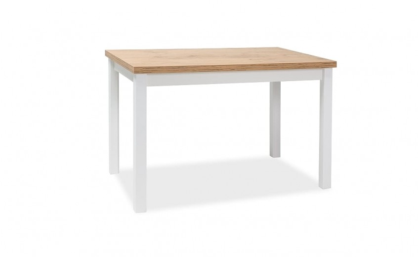 Asztal, forgácslap és MDF, Adamaris Medium Tölgy Lancelot / Fehér, Sz100xH60xM75 cm