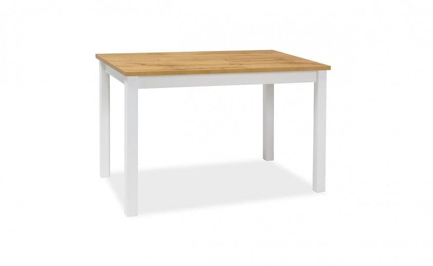 Asztal, forgácslap és MDF, Adamaris Medium, Wotan Tölgy / Fehér, Sz100xH60xM75 cm