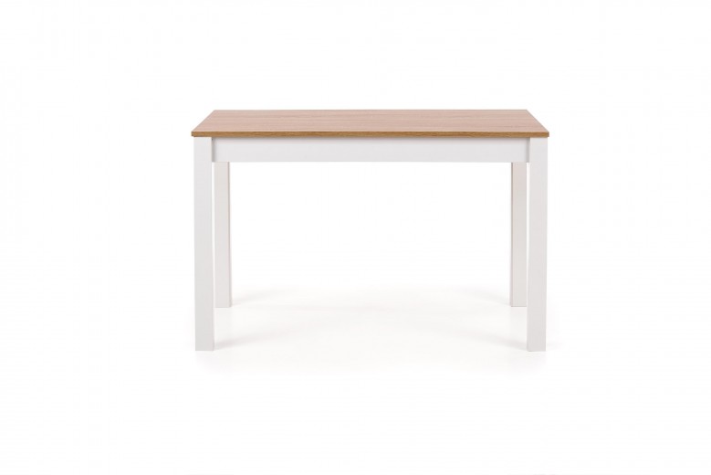 Asztal, Forgácslap és MDF Ksawery Sonoma Tölgy / Fehér, H120xSz68xM76 cm
