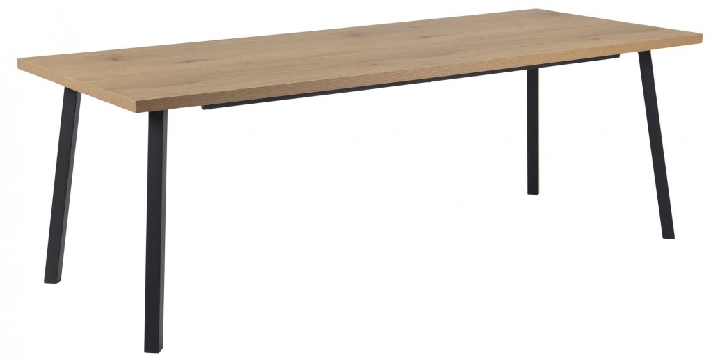 Asztal, Forgácslap és Fém, Mallow Large Tölgy / Fekete, H220xSz90xM75 cm