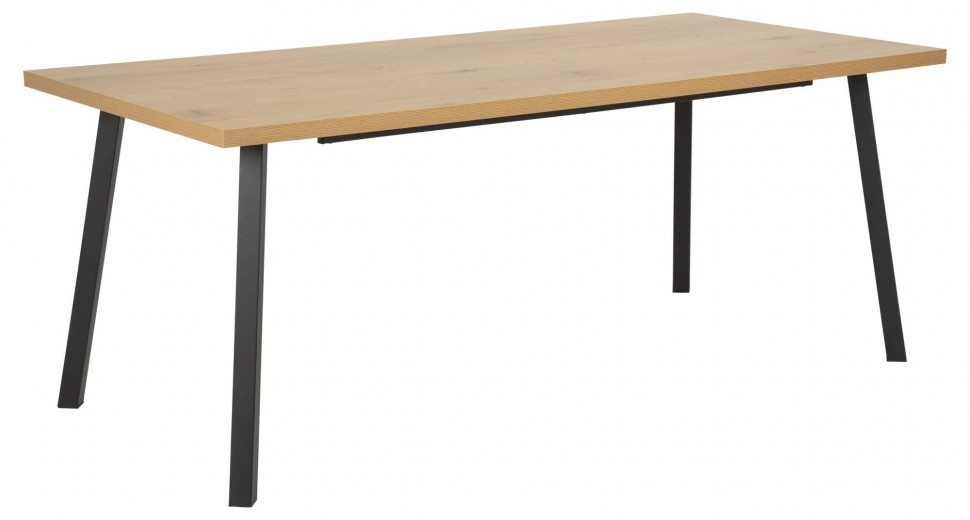 Asztal, Forgácslap és Fém, Mallow Tölgy / Fekete, H190xSz90xM75 cm