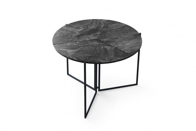 Yopro 1202 Forgácslap és Fém Asztal, Antracit / Fekete, Ø100xM72 cm