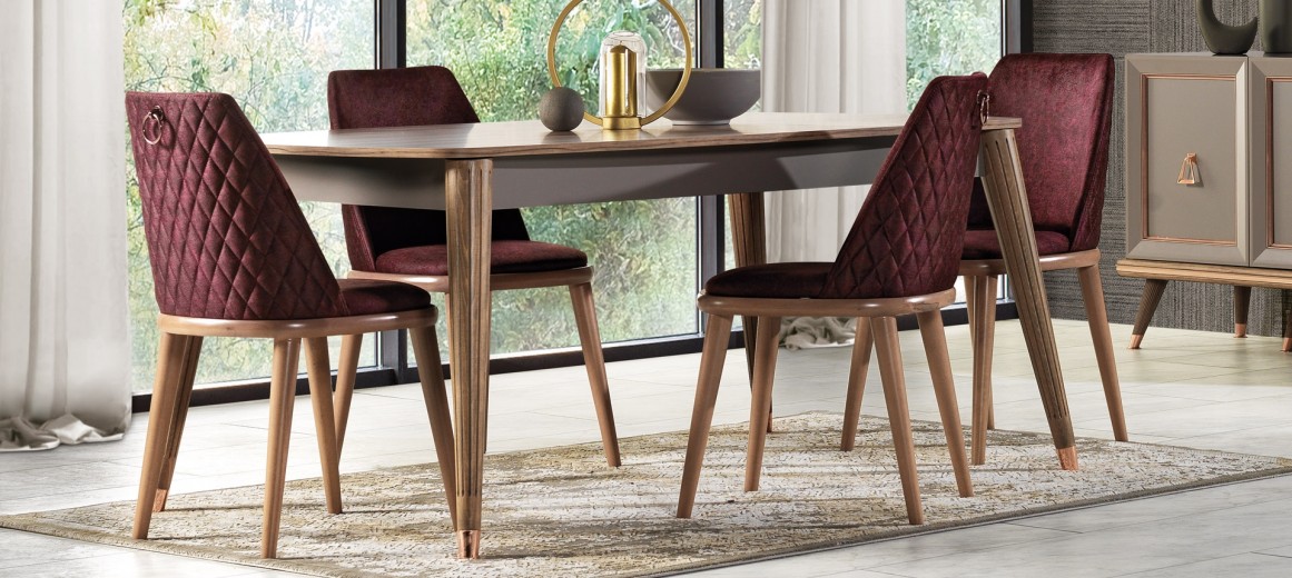 Kihúzható Asztal, Forgácslap Toscana Dore Természetes / Szürke, H172-215xSz96xM78 cm