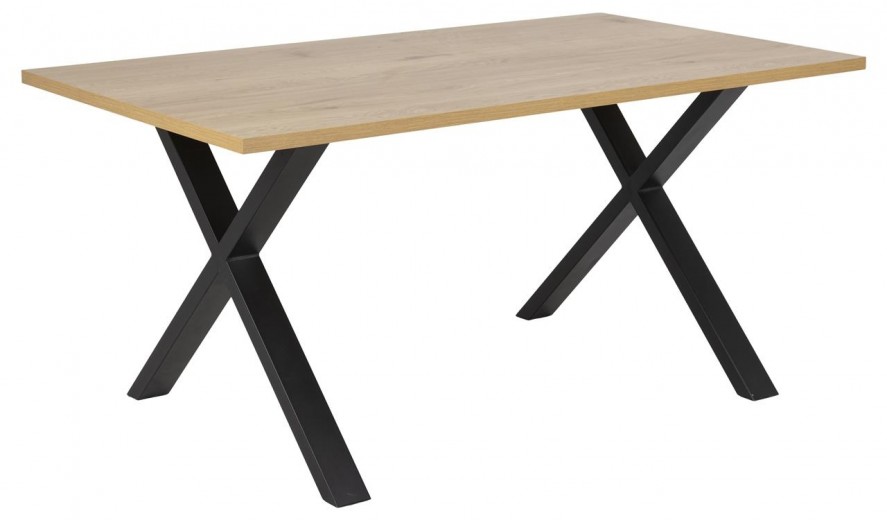 Asztal, MDF és Fém, Cenny Tölgy / Fekete, H160xSz90xM75 cm